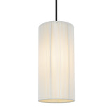 # 61092-1, Adjustable One-Light Hanging Mini Pendant Ceiling Light, Transitional Design in Satin Nickel Finish, Off White Shade, 6" wide