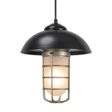 # 61094 Adjustable One-Light Hanging Mini Pendant Ceiling Light, Transitional Design in Matte Black Finish, Frosted Glass Shade, 3 3/8" Wide