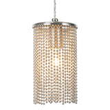 # 61095 Adjustable One-Light Hanging Mini Pendant Ceiling Light, Transitional Design in Brushed Nickel Finish with Beaded Chain Shade, 5" Wide