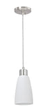 # 61098 Adjustable One-Light Hanging Mini Pendant Ceiling Light, Transitional Design in Chrome Finish, Opal Frosted Glass Shade, 4 1/4" Wide