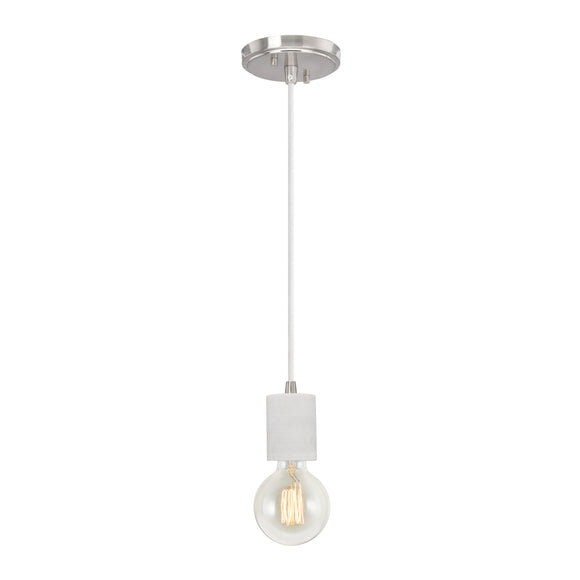 # 61101-11 Adjustable One-Light Hanging Mini Pendant Ceiling Light, Transitional Design in White Marble Finish, 4 5/8