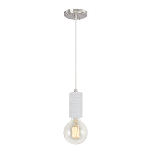 # 61102-11 Adjustable One-Light Hanging Mini Pendant Ceiling Light, Transitional Design in White Marble Finish, 4 5/8" Wide