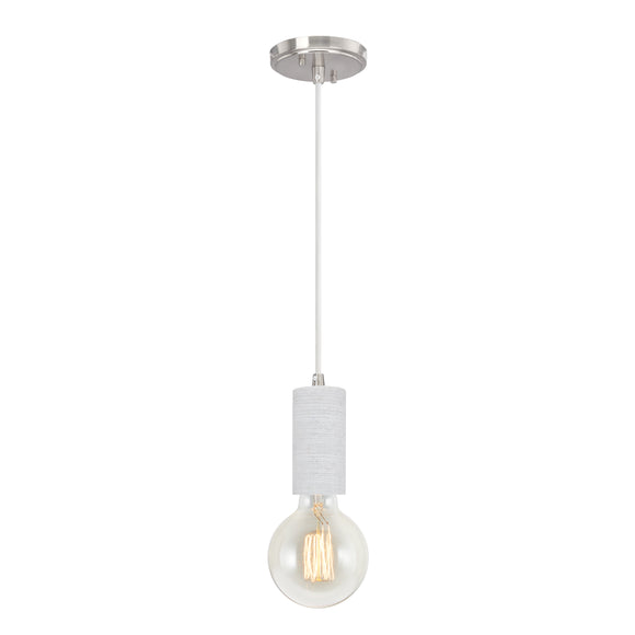 # 61102-11 Adjustable One-Light Hanging Mini Pendant Ceiling Light, Transitional Design in White Marble Finish, 4 5/8