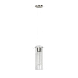 # 61109  Adjustable LED One-Light Hanging Mini Pendant Light, Contemporary Design, Brushed Nickel, Glass Shade, 4 3/4" W