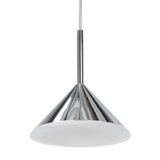 # 61110-11 Adjustable LED One-Light Hanging Mini Pendant Ceiling Light, Contemporary Design in Chrome Finish, Glass Shade, 4.375" Wide