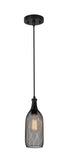 # 61123-11 Adjustable One-Light Hanging Mini Pendant Ceiling Light, Transitional Design in Matte Black Finish, Metal Wire Shade, 5" Wide