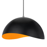 # 61124-21, One-Light Hanging Mini Pendant Ceiling Light, Transitional Design in Glossy Black Finish, Metal Shade, 15" Wide