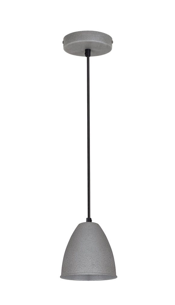 # 61126-11, One-Light Hanging Mini Pendant Ceiling Light, Transitional Design in Cement Finish, 7-1/4