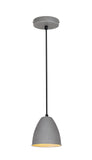 # 61126-11, One-Light Hanging Mini Pendant Ceiling Light, Transitional Design in Cement Finish, 7-1/4" Wide