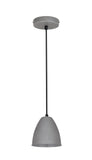 # 61126-11, One-Light Hanging Mini Pendant Ceiling Light, Transitional Design in Cement Finish, 7-1/4" Wide