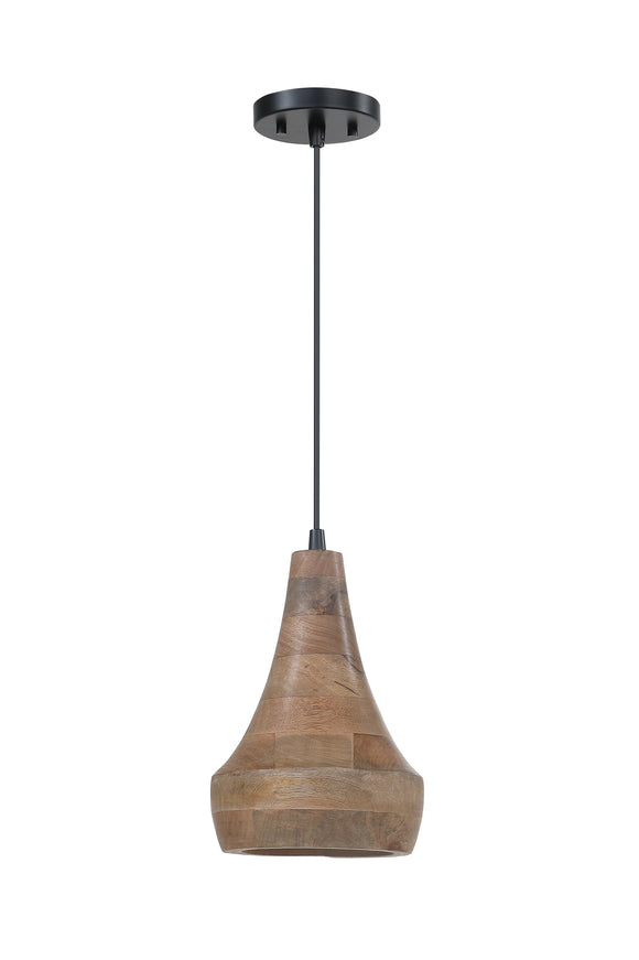 # 61129-11, One-Light Hanging Mini Pendant Ceiling Light, Transitional Design in Natural Finish, 8