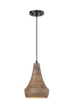 # 61129-11, One-Light Hanging Mini Pendant Ceiling Light, Transitional Design in Natural Finish, 8" Wide