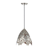 # 61131-11, One-Light Hanging Mini Pendant Ceiling Light, Transitional Design in Nickel Finish, 12" Wide