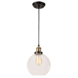 # 61142-11 Adjustable 1 Light Indoor Pendant Light, Clear Glass / Antique Bronze w/ Warm Brass Finish, 8" W x 11-1/8" H, 1 Pack