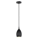 # 61149-11 Adjustable 1 Light Hanging Mini Pendant Ceiling Light, Transitional Design in a Black Finish, Metal Shade, 4 1/4" W