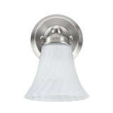 # 62004 One-Light Metal Bathroom Vanity Wall Light Fixture, 23" W, Transitional Design, Satin Nickel with Satin Etched Swirl Glass