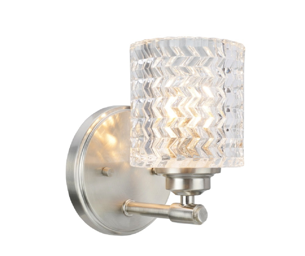 Aspen Creative 62214, One-Light Metal Bathroom Vanity Wall Light Fixture, 4-3/4" Wide, Transitional Design In Brushed Nickel - View #6