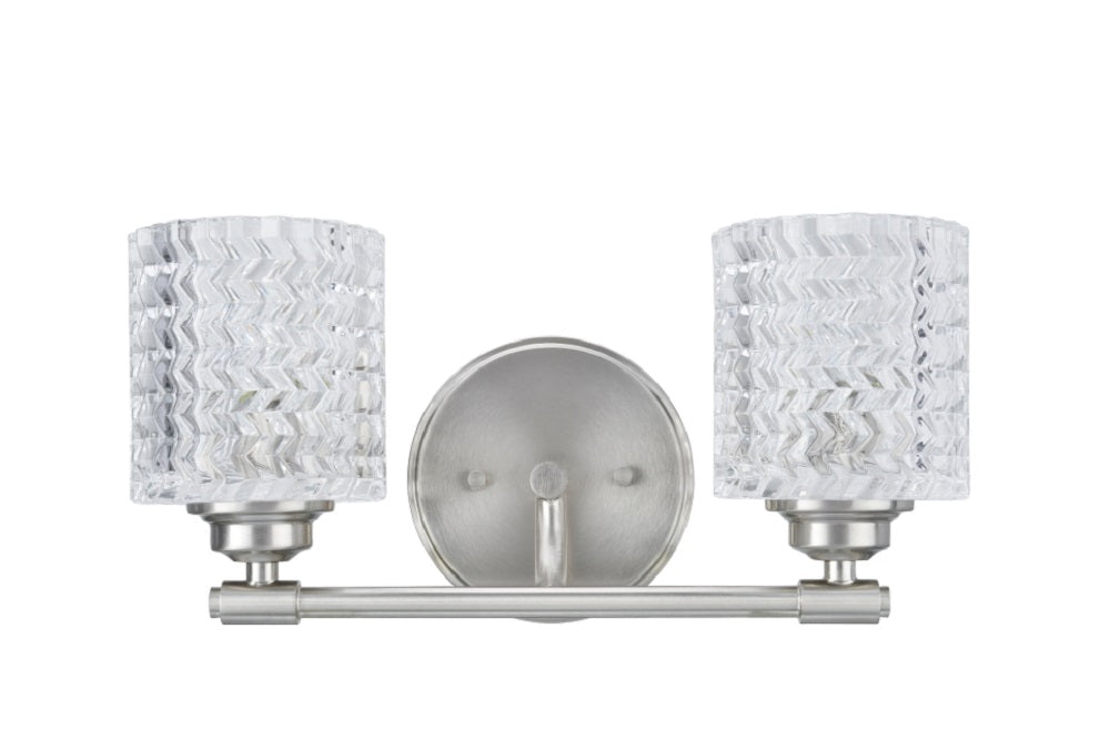 # 62057 Two-Light Metal Bathroom Vanity Wall Light Fixture, 14 1/2