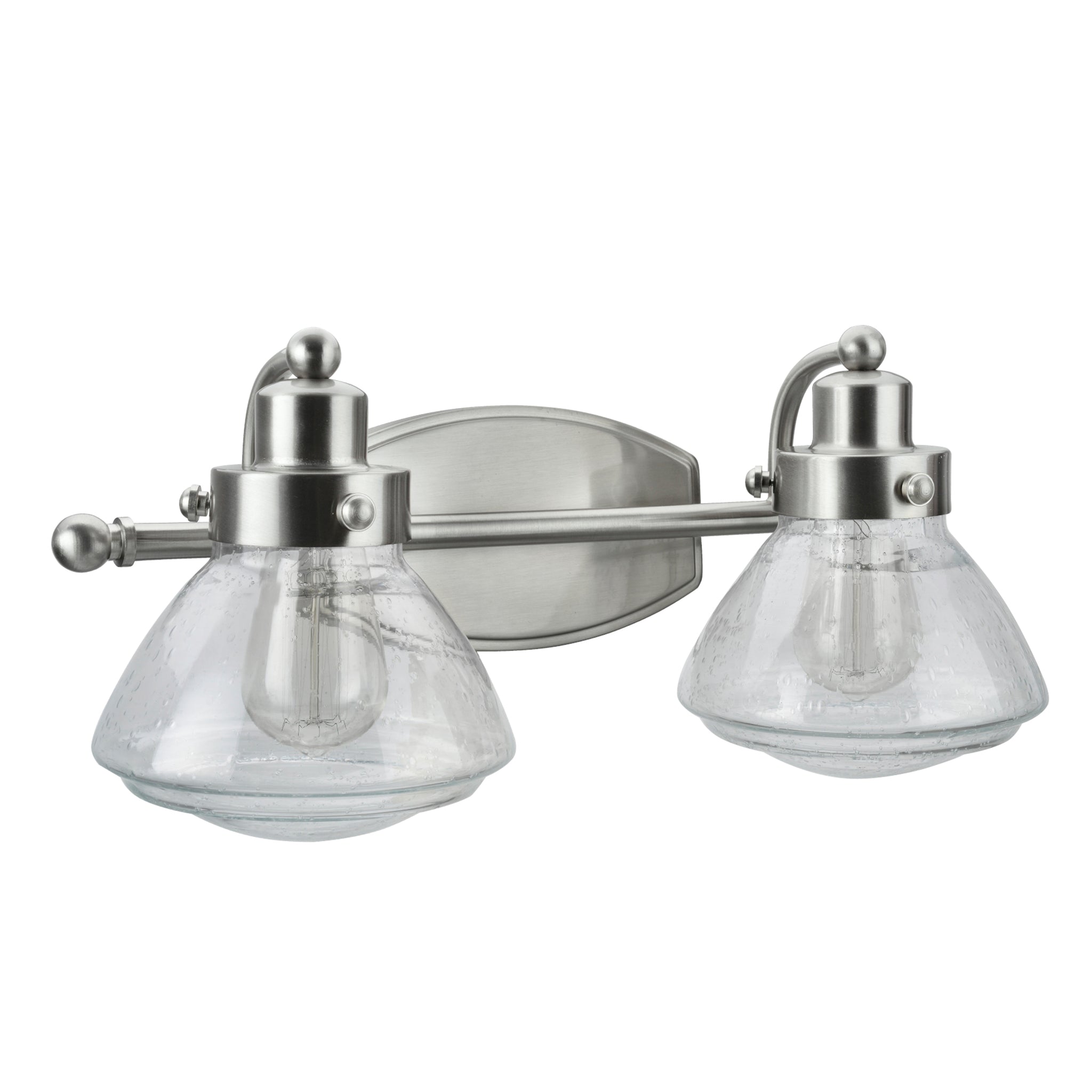 62061-2 Two-Light Metal Bathroom Vanity Wall Light Fixture, 17 1/2