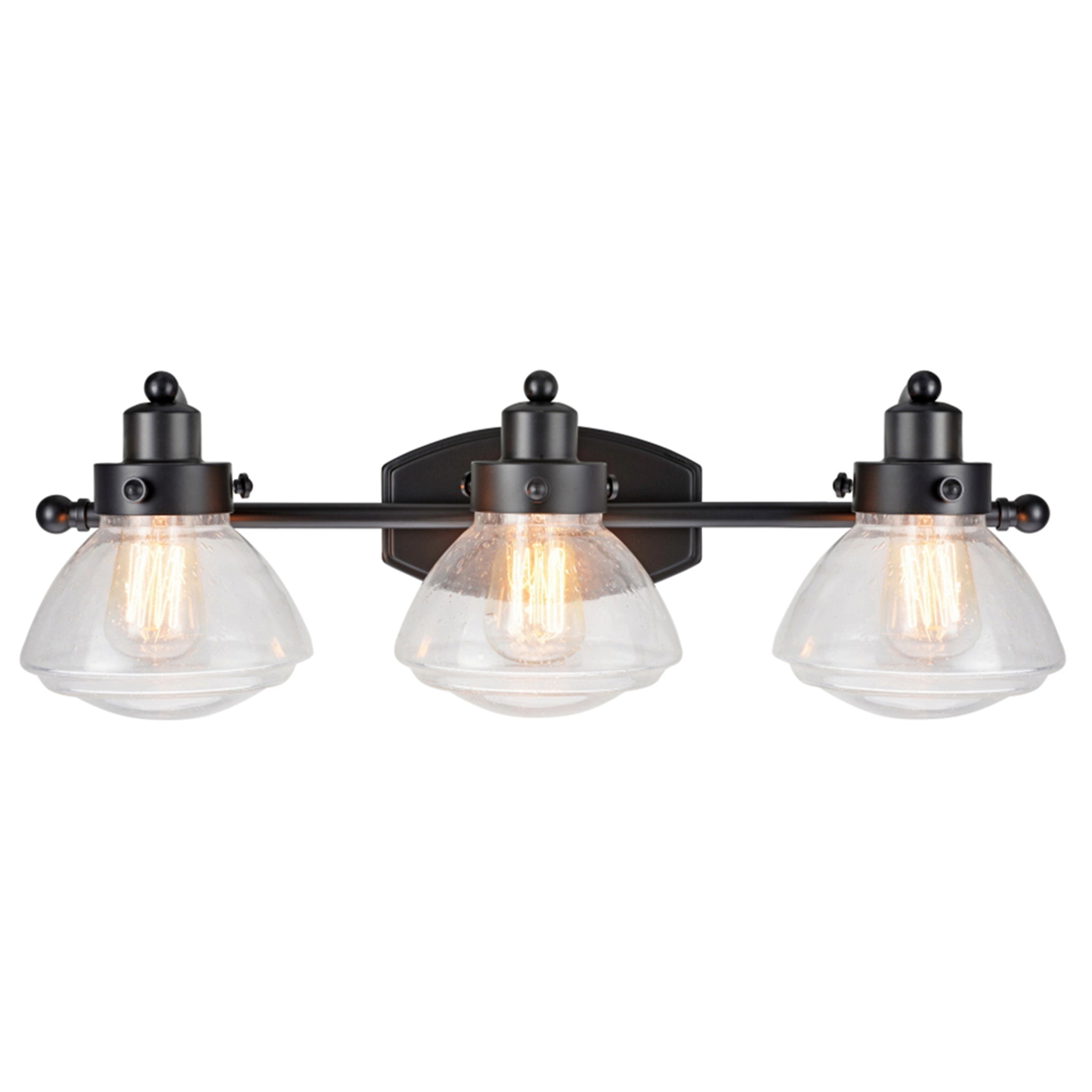 62062 Three-Light Metal Bathroom Vanity Wall Light Fixture, 24 3/4