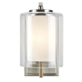# 62101 One-Light Metal Bathroom Vanity Wall Light Fixture, 5 1/2" Wide, Transitional Design in Satin Nickel with Clear Glass Shade