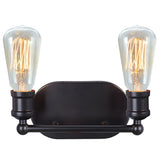 # 62166 Two-Light Metal Bathroom Vanity Wall Light Fixture, 10-7/8" Wide, Transitional Design in Oil Rubbed Bronze