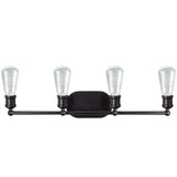 # 62168 Four-Light Metal Bathroom Vanity Wall Light Fixture, 27-5/8" Wide, Transitional Design in Oil Rubbed Bronze