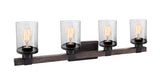 # 62189 Four-Light Metal Bathroom Vanity Wall Light Fixture, 32" Wide, Transitional Design in Oil Rubbed Bronze