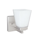 # 62206 One-Light Metal Bathroom Vanity Wall Light Fixture, 5" Wide, Transitional Design in Satin Nickel