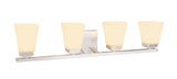 # 62209 Four-Light Metal Bathroom Vanity Wall Light Fixture, 30-1/2" Wide, Transitional Design in Satin Nickel