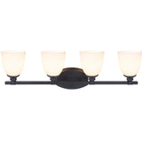 # 62213 Four-Light Metal Bathroom Vanity Wall Light Fixture, 30-3/4" Wide, Transitional Design in Oil Rubbed Bronze