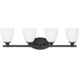 # 62213 Four-Light Metal Bathroom Vanity Wall Light Fixture, 30-3/4" Wide, Transitional Design in Oil Rubbed Bronze