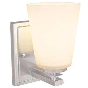# 62214 One-Light Metal Bathroom Vanity Wall Light Fixture, 4-3/4" Wide, Transitional Design in Brushed Nickel