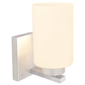 # 62218 One-Light Metal Bathroom Vanity Wall Light Fixture, 4-3/4" Wide, Transitional Design in Satin Nickel