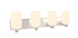 # 62221 Four-Light Metal Bathroom Vanity Wall Light Fixture, 30" Wide, Transitional Design in Satin Nickel