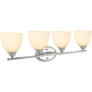 # 62228, Four-Light Metal Bathroom Vanity Wall Light Fixture, 32" Wide, Transitional Design in Chrome