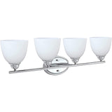 # 62228, Four-Light Metal Bathroom Vanity Wall Light Fixture, 32" Wide, Transitional Design in Chrome