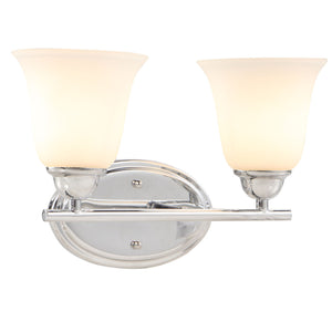 # 62230, Two-Light Metal Bathroom Vanity Wall Light Fixture, 16" Wide, Transitional Design in Chrome