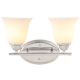 # 62230, Two-Light Metal Bathroom Vanity Wall Light Fixture, 16" Wide, Transitional Design in Chrome