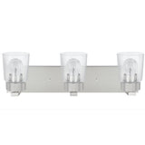 # 62244 Three-Light Metal Bathroom Vanity Wall Light Fixture, 22" Wide, Transitional Design in Brushed Nickel