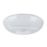 # 63001L LED Large Flush Mount Ceiling Light Fixture, Contemporary Design in Chrome Finish, Frosted Glass Diffuser, 18" Diameter
