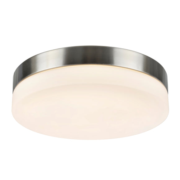 # 63002L-1 LED Large Flush Mount Ceiling Light Fixture, Contemporary Design in Satin Nickel Finish, Frosted Glass Diffuser, 11