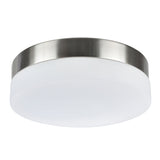 # 63002M-1 LED Medium Flush Mount Ceiling Light Fixture, Contemporary Design in Satin Nickel Finish, Frosted Glass Diffuser, 9" Diameter
