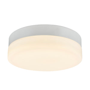 # 63002M-2 LED Medium Flush Mount Ceiling Light Fixture, Contemporary Design in White Finish, Frosted Glass Diffuser, 9" Diameter