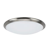 # 63003L-1 LED Large Flush Mount Ceiling Light Fixture, Contemporary Design in Satin Nickel Finish, Frosted Glass Diffuser, 15" Diameter