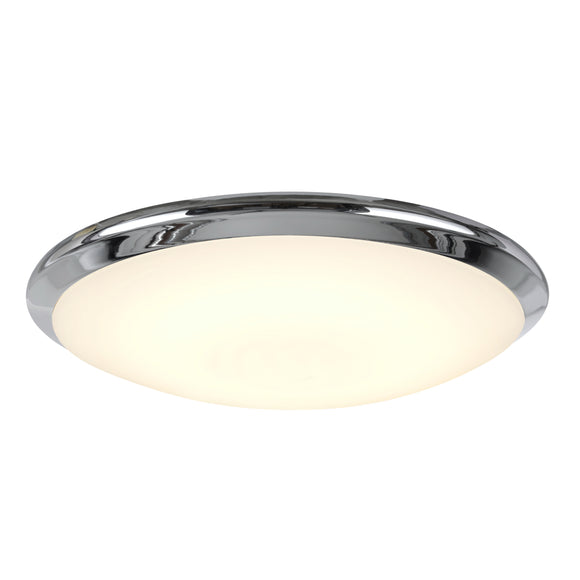 # 63003L-2 LED Large Flush Mount Ceiling Light Fixture, Contemporary Design in Chrome Finish, Frosted Glass Diffuser, 15