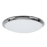# 63003L-2 LED Large Flush Mount Ceiling Light Fixture, Contemporary Design in Chrome Finish, Frosted Glass Diffuser, 15" Diameter