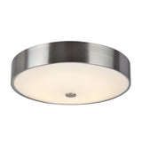 # 63004L-1 LED Large Flush Mount Ceiling Light Fixture, Contemporary Design in Satin Nickel Finish, Frosted Glass Diffuser, 14" Diameter