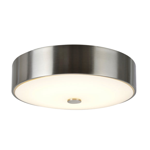 # 63004S-1 LED Small Flush Mount Ceiling Light Fixture, Contemporary Design in Satin Nickel Finish, Frosted Glass Diffuser, 11