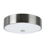 # 63004S-1 LED Small Flush Mount Ceiling Light Fixture, Contemporary Design in Satin Nickel Finish, Frosted Glass Diffuser, 11" Diameter